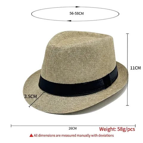 Vintage British Style Fedora Hat For Men Women Polyester Solid Color Curled Brim Sun Hat Outdoor Travel Beach Jazz Hat