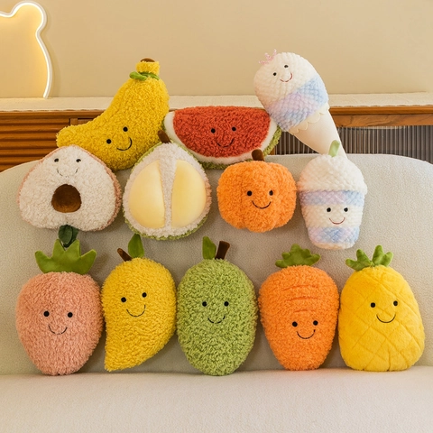 30cm Serie di Frutta Giocattolo di Peluche Simpatico Fragola Durian Ananas Bambola di Pezza per Regalo di Festa di Nozze Morbido Cuscino di Frutta in Vello di Corallo