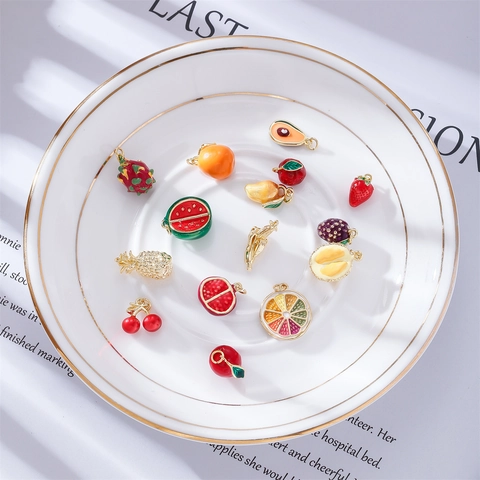 Ciondoli In Smalto Di Frutta Colorata Pendenti In Lega Di Rame Per La Creazione Di Gioielli Fai Da Te Collana Bracciale