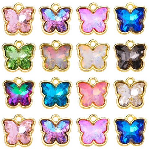 Ciondoli Farfalla Lega Cristallo Colorato Pendenti Per DIY Creazione Di Gioielli Orecchini Braccialetti Accessori Eleganti