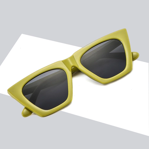 Retro Vierkante Cat Eye Zonnebril Mode Groot Frame UV400 Bescherming Plastic Brillen Voor Dames Heren Outdoor Reizen