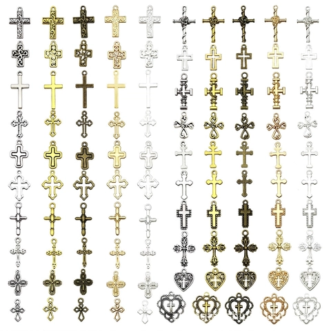 Breloques En Forme De Croix Pendants En Alliage Style Vintage Pour Création De Bijoux DIY Colliers Bracelets Boucles D'oreilles