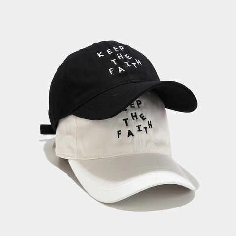 Gorra de Béisbol Bordada Keep The Faith de Algodón Ajustable Sombrero de Sol Casual Deportivo para Hombre Mujer