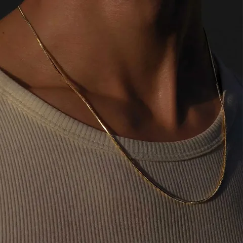 Minimalist Stainless Steel Snake Bone Chain Necklace For Men Women Electroplated Geometric Pendant Trendy Neck Jewelry Accessory