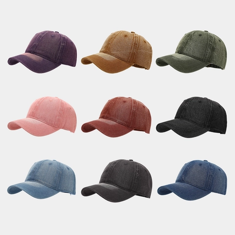 Berretto Da Baseball In Denim Lavato Vintage Tinta Unita Cotone Regolabile Cappello Per Uomini Donne