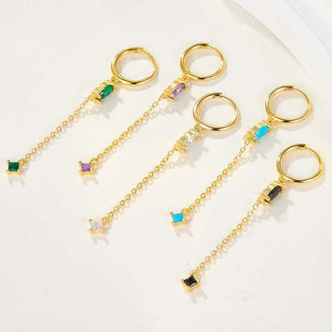 Orecchini Pendenti in Argento Sterling 925 Minimalisti High-End a Goccia d'Acqua Zirconia Nappina per Donna Gioielli Moda