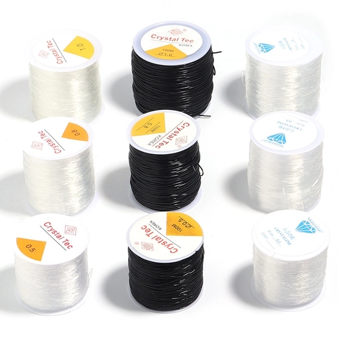Elastic Crystal String For DIY Jewelry Making Stretchy Beading Thread Transparent Black Strong Flexible Cord Bracelets