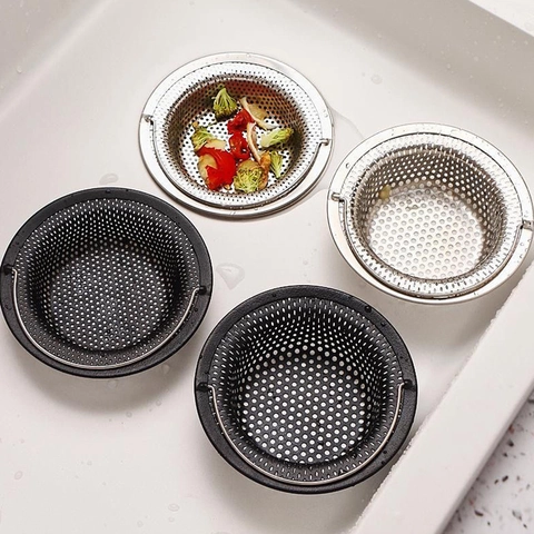 Kitchen Sink Strainer Stainless Steel Mesh Basket Drain Filter With Handle Anti Clogging For Food Waste