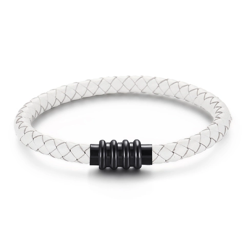 Geflochtenes Lederarmband Mit Magnetverschluss Aus Edelstahl Gewebtes Kordelarmband Minimalistischer Schmuck Für Herren