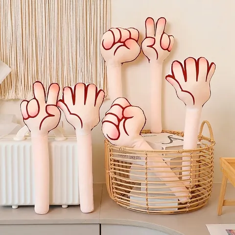 Rock Paper Scissors Plush Toy Creative Hand Gesture Pillow For Game Interactive Funny Home Decor Soft Crystal Velvet
