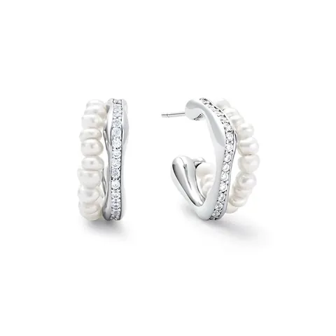Pendientes de Aro de Cobre con Perla Artificial y Diamantes de Imitación de Lujo Ligero para Mujer Joyería de Moda con Poste de Plata de Ley 925