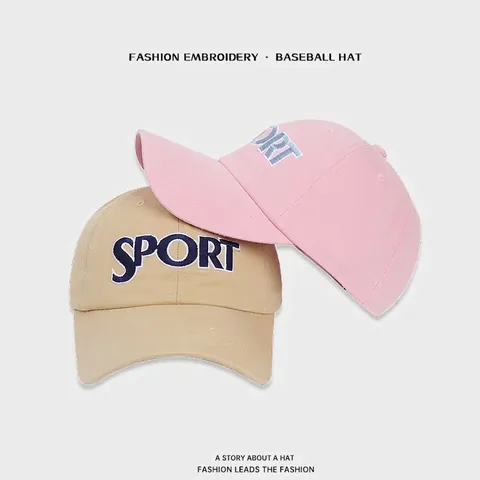 Casquette De Baseball En Coton Broderie De Lettres SPORT Protection Solaire Respirant Ajustable Pour Hommes Femmes