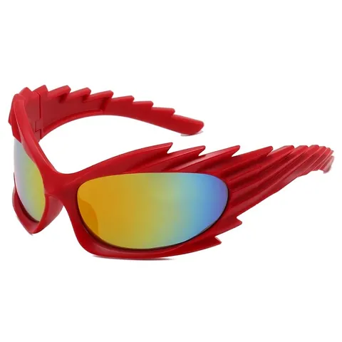 Irregular Sports Sunglasses Flame Wing Frame UV400 Protection Cycling Party Eyewear Gothic Cyberpunk Style