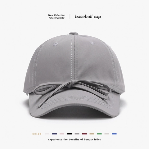 Women Cotton Baseball Cap Bow Decoration Adjustable Sun Protection Outdoor Fashion Soft Top