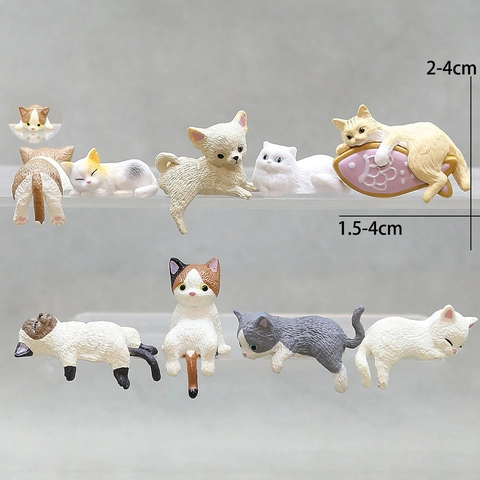 Statuine Miniatura Gatto Cane PVC Plastica Animali Appesi Bordo Tazza Scrivania Cruscotto Auto Decorazione Kawaii