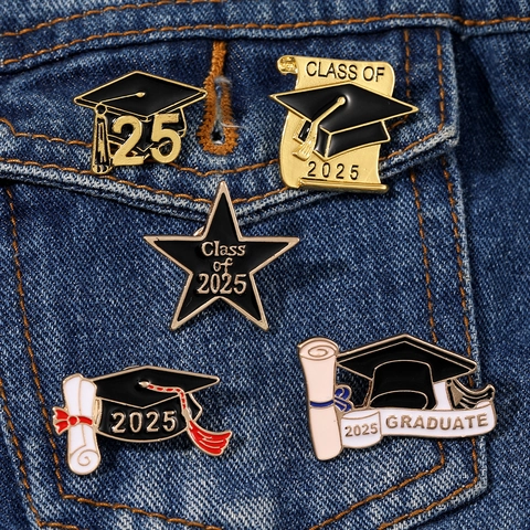 Spille Smaltate Laurea 2025 Spille In Lega Tocco Pergamena Stella Distintivi Gioielli Commemorativi