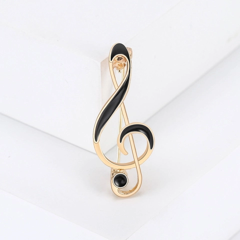 Spilla Personalizzata Chiave di Violino Nota Musicale in Lega Smalto Strass per Abito Camicia Uomo Donna Gioielli di Moda
