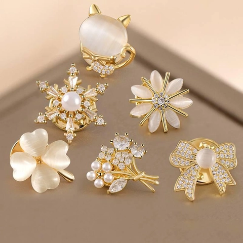 Spille In Lega Pietra Occhio Di Gatto Strass Spille Da Colletto Eleganti Per Donna Accessori Abbigliamento