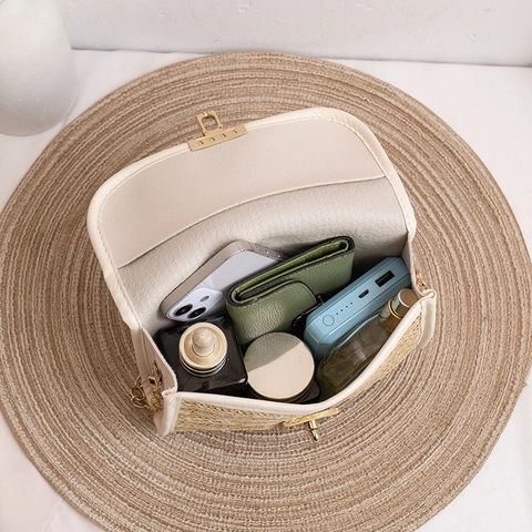 Dames Kleine Pu-leer Effen Kleur Mode Vierkante Magnetische Gesp Vierkante Tas