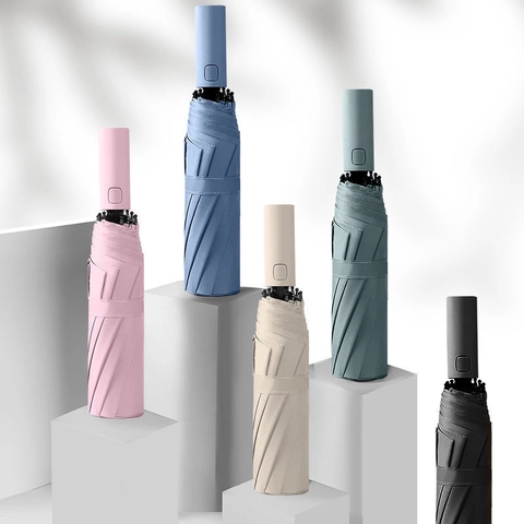 Automatischer Regenschirm Klappbar Winddichter Sonnenschutz Schwarz Beschichtet Business Stil Für Damen Und Herren