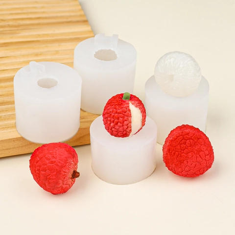 Lychee Simulation Fruit Silicone Mold Realistic 3D Food Grade For Cake Decoration Chocolate Candy DIY Resin Candle Making