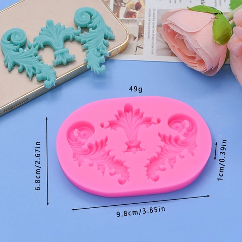 Baroque Scroll Leaf Silicone Cake Mold European Floral Relief Fondant Baking Tools DIY Chocolate Soap Clay Decorating