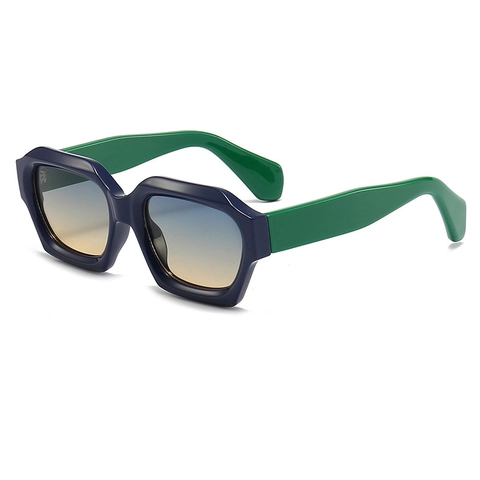 Mode Geometrische Vierkante Zonnebril PC Frame UV400 Bescherming Retro Trendy Dik Frame Buiten Casual Reizen Unisex
