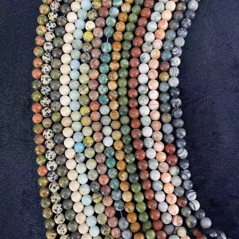 1 Brin/paquet 10mm 6mm 8mm Trou Sous Trou De 1mm 1~1.9mm Pierre Naturelle Pierre Zèbre Noire Et Blanche Ronde Simple Polie Accessoires De Bijoux