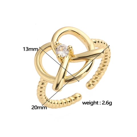 Fashion Copper Jewelry Set Heart Pretzel Knot Inlaid Zircon Colorful Rhinestone Necklace Earrings Ring Luxury Elegant