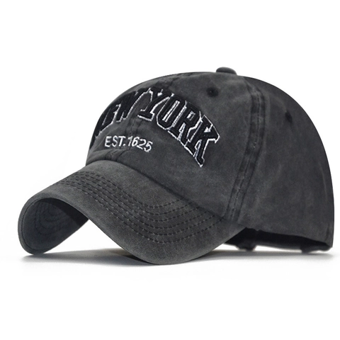Cappello Da Baseball Ricamo New York Cotone Lavato Vintage Retro Distressed Dad Hat Cappello Da Sole Regolabile Unisex