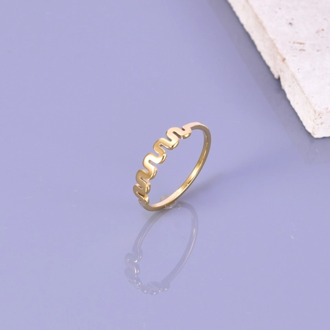 Minimalistisch Titaniumstaal Golf Open Ring Voor Vrouwen 18K Verguld Trendy Mode Sieraden Cadeau Esthetische Vingerring