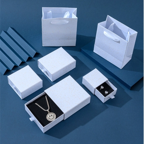 Luxus Gold Splatter Schublade Schmuckkästchen Minimalistisch Pappe Schmuckverpackung Für Halskette Ring Ohrring Geschenk