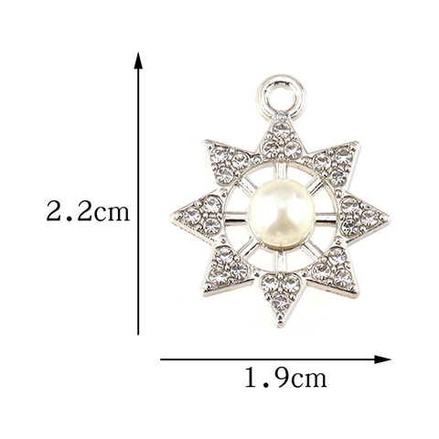 Ciondoli In Lega Con Strass E Perla Artificial Fiocco Stella Forme Per Creazione Gioielli Fai Da Te Collane Orecchini Accessori