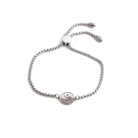 Pulsera Colgante Yin Yang De Acero Inoxidable Cadena Ajustable Símbolo Tai Chi Joyería Minimalista Hombres Mujeres