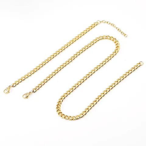 18K Vergulde Roestvrij Stalen Cubaanse Schakelketting Voor Mannen Vrouwen Hiphop Gepersonaliseerde Punk Streetwear Ketting Armband