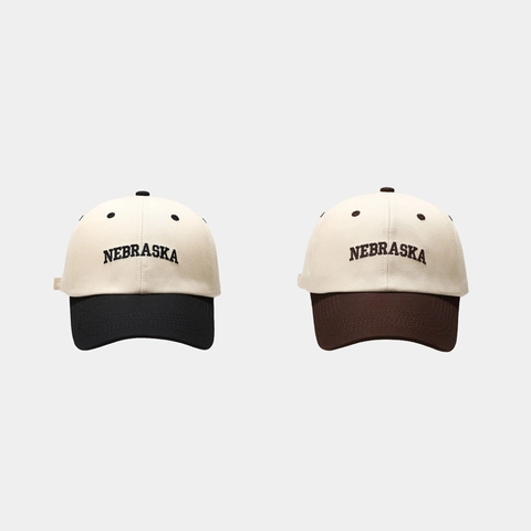 Gorra De Béisbol Bordada Letras Nebraska Estilo Americano Vintage Color Contraste Algodón Ajustable Sombrero De Sol Moda