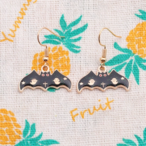 Collana E Orecchini A Pipistrello Di Halloween Gioielli Lega Smalto Glitter Fantasma Stella Gotica Novità Per Donne