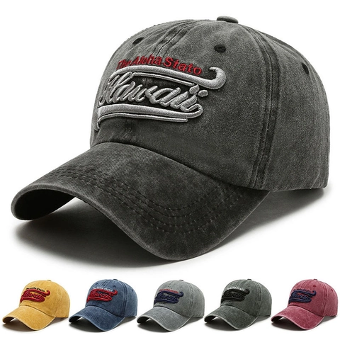 Casquette De Baseball En Coton Lavé Rétro Hawaii The Aloha State Broderie 3D Ajustable Chapeau Soleil Unisexe