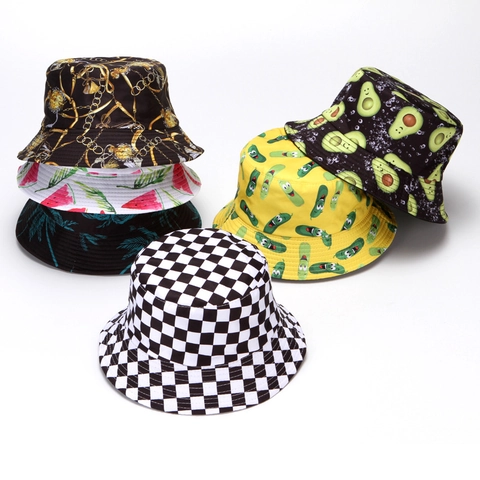 Sombrero de Pescador Reversible Unisex Poliéster Doble Cara Sombrero de Sol Lindo Estampado Dibujos Animados Plegable para Viajes