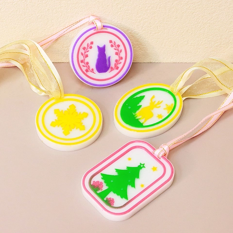 DIY Silicone Mold Christmas Tree Elk Unicorn Pattern Hanging Tag For Resin Wax Scent Tablets Jewelry Making Ornaments