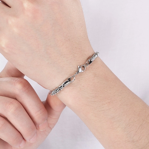 Pulsera De Cadena Trenzada De Acero Inoxidable Chapado Al Vacío Retención De Color Joyería De Moda Estilo INS Para Hombres Y Mujeres