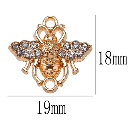 Colgantes De Aleación Dorada Con Diamantes De Imitación Mariposa Abeja Corona Corazón Para Hacer Joyas DIY