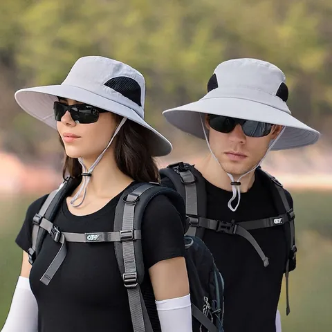 Wide Brim Bucket Hat Nylon Wasserdicht Schnell Trocknend Atmungsaktiv Mesh Sonnenschutz Outdoor Wandern Angeln Für Herren Damen