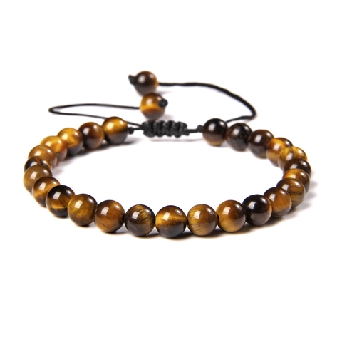 Natural Stone Beaded Bracelet Handmade Woven Adjustable Rope Energy Yoga Style Healing Gemstone Jewelry For Women Men