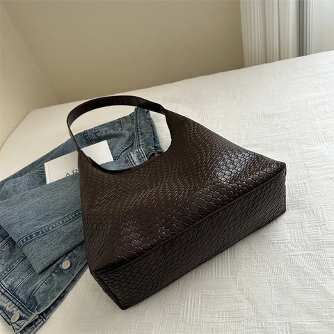 Borsa A Spalla Hobo In Pelle PU Intrecciata Grande Capacità Borsa Tote Vintage Con Piccola Pochette Per Donna