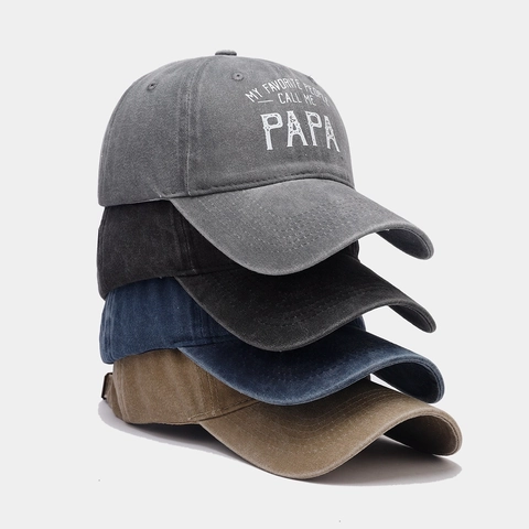 Cappello Da Baseball In Cotone Lavato My Favorite People Call Me Papa Lettera Stampata Cappello Da Sole Vintage Uomo Padre Regalo