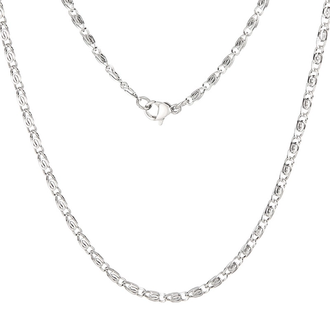 Collier Chaîne Minimaliste En Acier Inoxydable Pour Femme Design À Maillons Torsadés Géométriques Bijou Avec Fermoir Mousqueton