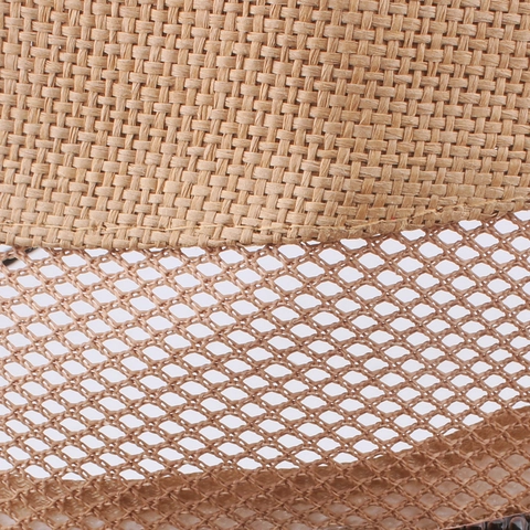 Fedora Straw Hat Wide Brim Breathable Mesh British Jazz Style Summer Beach Sun Hat Adjustable Wind Rope Faux Leather Band