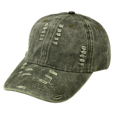 Distressed Washed Cotton Baseball Cap Vintage Denim Style Sun Hat With Adjustable Buckle For Men Women Streetwear