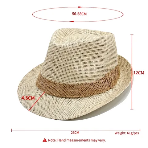 Cappello Fedora In Paglia Carta Traspirante Protezione Solare Tesa Larga Spiaggia Estate Stile Jazz Vintage Per Uomo Donna